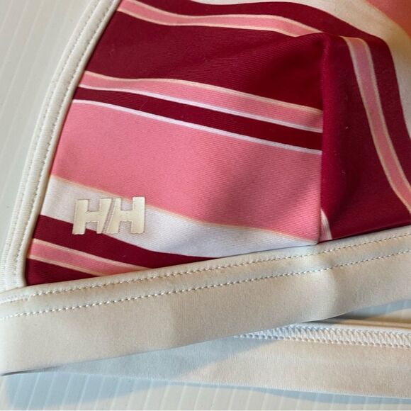 Helly Hansen Swim bathing suit bikini triangle bra top padded striped pink -S - Picture 2 of 7